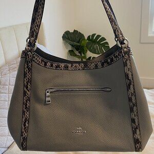 Coach C6830 Kristy Shoulder Bag Pebbled Leather‎ Purse Signature Canvas